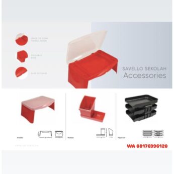 Aksesoris Sekolah Savello Artable, Penbox, Paperack