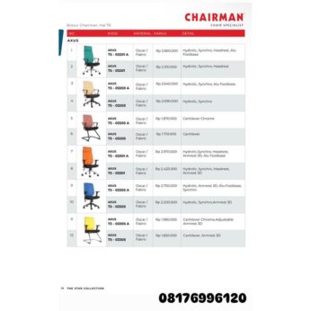 Kursi Kantor Chairman AXUS TS 03201 A 03201 03203 A 03203 03205 A 03205 03301 A 03301 03303 A 03303 03305 A 03305