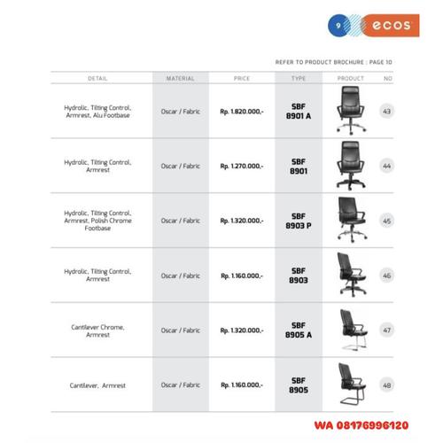 Kursi Kantor Chairman Ecos SBF 8901 A SBF 8901 SBF 8903 Р SBF 8903 SBF 8905 A SBF 8905