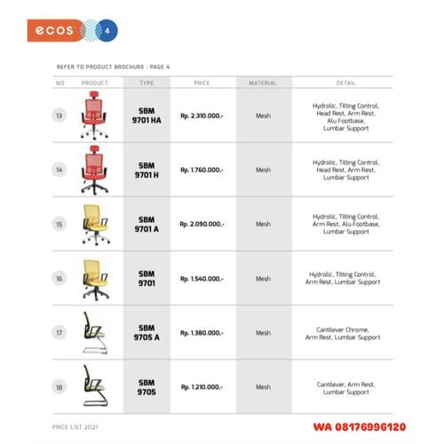 Kursi Kantor Chairman Ecos SBM 9701 HA SBM 9701 H SBM 9701 A SBM 9701 SBM 9705 A SBM 9705
