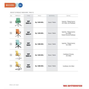Kursi Kantor Chairman Ecos SKF 5803 A SKF 5803 Р SKF 5803 SKF 5805 A SKF 5805