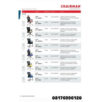 Kursi Kantor Chairman LIVIO TS 01001 A 01001 01003 A 01003 01005 A 01005 01101 A 01101 01103 A 01103 01105 A 01105