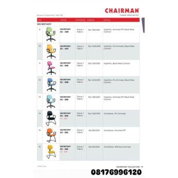 Kursi Kantor Chairman SECRETARY SC 438 407 509 508 538 505 535 555