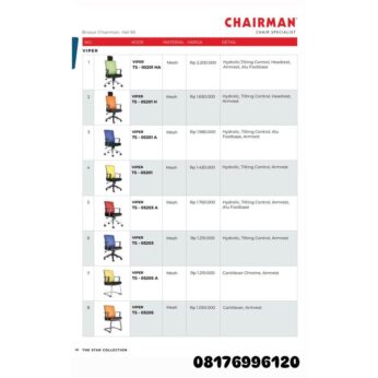 Kursi Kantor Chairman VIPER TS 05201 HA 05201 H 05201 A 05201 05203 A 05203 05205 A 05205
