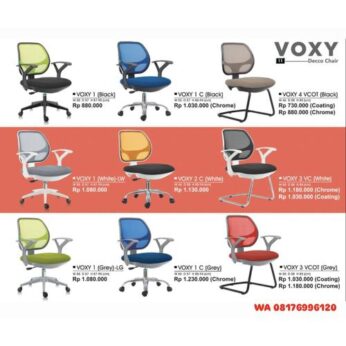 Kursi Kantor Donati Decco VOXY 1 (Black) VOXY 1 C (Black) VOXY 4 VCOT (Black) VOXY 1 (White)-LW VOXY 2 C (White) VOXY 3 VC (White) VOXY 1 (Grey)-LG VOXY 1 C (Grey) VOXY 3 VCOT (Grey)