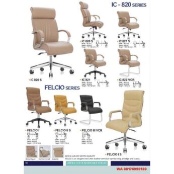 Kursi Kantor Ichiko IC 820 S 821 821 S 822 VCR & FELCIO I I S II S III VCR