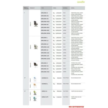 Kursi Kantor Savello DIPLOMA H HA HC HCA HK HKA HKC HKCA L LA LC LCA LK LKA LKC LKCA V VA VK VKA, DOMINO H L, DUPLO G GT1