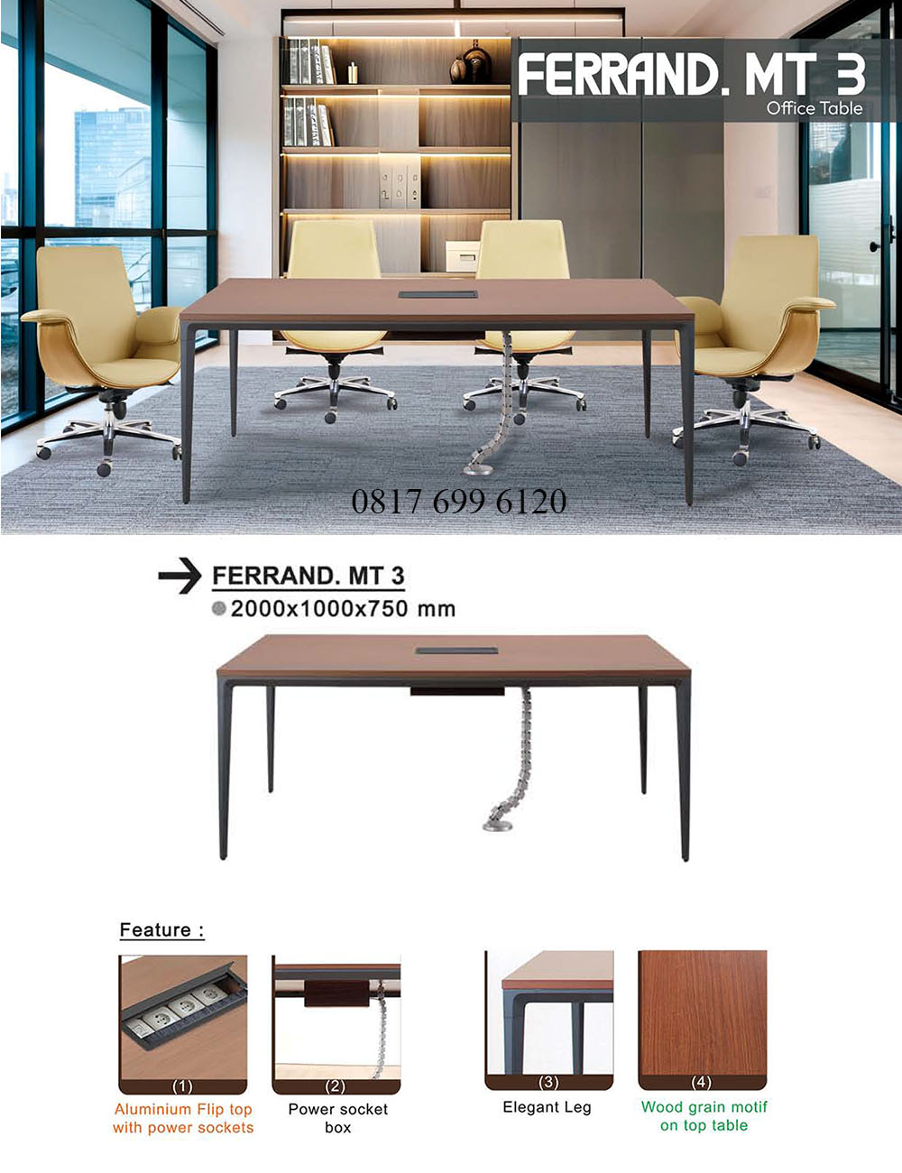 Meja Meeting Donati Ultimate Ferrand.MT3