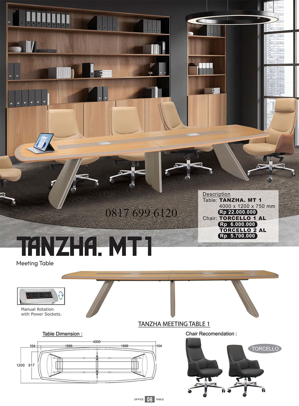Meja Kursi Meeting Donati Ultimate Tanzha.MT1